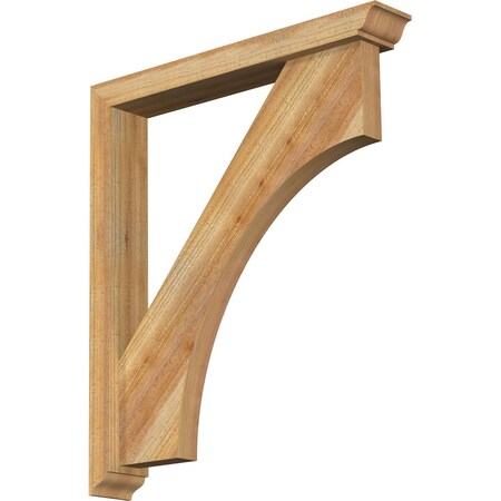 Ekena Millwork Westlake Traditional Rough Sawn Bracket w/ Offset Brace, Western Red Cedar, 4"W x 26"D x 30"H BKT0402X26X30WTL01RWR